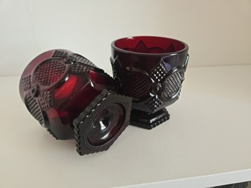 Red Tumblers Footed Avon 1876 Cape Cod Vintage - Picture 5 of 7